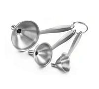 Shein Juego de 3 embudos grandes/medianos/pequeños con asa, embudo de metal para cocinar y en polvo, para llenar botellas con líquidos, especias, juego de e