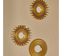 Shein Juego de 3 espejos de girasol nórdicos de 25 cm para colgar en el baño, artesanía del hogar, decoración de pared del dormitorio, mejor regalo para cum
