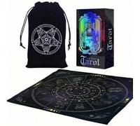 Shein Juego de 3 piezas de cartas de Tarot - Paquete combinado con bolsa de terciopelo negro, Tarot King Waite & Tarot A.E. Waite, mazo de cartas con guía y