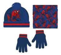 Shein Juego de 3 piezas de gorro tipo snood, guantes y panties de Spiderman con licencia oficial para niños - Gorro, guantes y panties para brindar máxima p