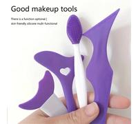 Shein Juego de 4 piezas de herramientas multifuncionales para maquillaje de ojos, plantilla de delineador de ojos de silicona, aplicador de máscara de rímel