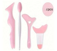 Shein Juego de 4 piezas de herramientas multifuncionales para maquillaje de ojos, plantilla de delineador de ojos de silicona, aplicador de máscara de rímel