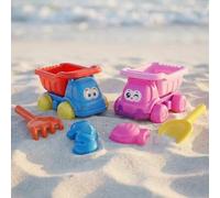Shein Juego de 4 piezas de juguetes de playa para niños - Adorable kit de juguetes de arena con camión. Lindo camión de arena de dibujos animados para niños