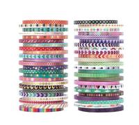 Shein Juego de 48 cintas washi delgadas, cintas adhesivas de enmascaramiento con múltiples patrones, pegatinas de decoración, cinta para libros contables a