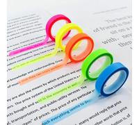 Shein Juego de 5 pestañas de índice ultrafinos, transparentes, con cinta adhesiva desprendible a prueba de agua y escribible, en 5 colores, útiles escolares