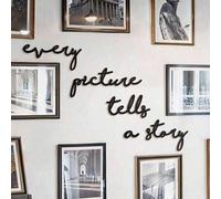 Shein Juego de 5 piezas, cada una cuenta una historia, decoración de pared de metal, estilo moderno de granja negra, elegantes placas de pared de metal, ade