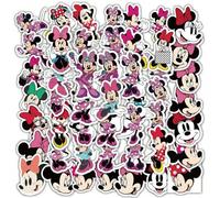 Shein Juego de 50 pegatinas con el tema de Minnie Mouse de Disney, calcomanías de dibujos animados para manualidades de scrapbooking, material decorativo pa