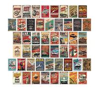 Shein Juego de 50 piezas de estilo industrial vintage de 10x15 cm para arte de pared - Pósteres y kit de collage con estética de autos para decoración retro
