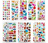 Shein Juego de 8-20 hojas de pegatinas 3D aleatorias de diferentes diseños para niños y niñas, pegatinas acolchadas, variedad para scrapbooking, diario de b