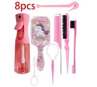 Shein Juego de 8/3 piezas de herramientas para el peinado. Incluye una botella de spray de 200ml, herramienta para trenzar, rizador, peine volumizador, pein