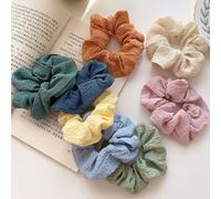 Shein Juego de 8 lazos del pelo estilo slouchy para mujeres, scrunchies elásticos de satén, que no dejan rastro y son delicados, para un look simple y elega