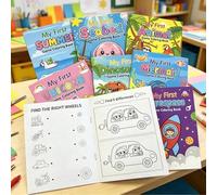 Shein Juego de 8 libros de colorear y actividades para niños, mis primeros libros de colorear temáticos (dinosaurios, animales, sirenas, unicornios, espacio