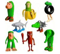 Shein Juego de 8 piezas Tralalero Tralala Italian Meme Shark Figice - Una serie de animales fantásticos con diseños únicos (plátano, elefante, rana verde, t
