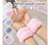 Shein Juego de 8PCS/6PCS/4PCS/2PCS/1 pieza - Muñequeras de baño, muñequeras elásticas de unicolor simple, muñequeras absorbentes para lavar la cara, muñeque