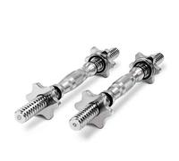 Shein Juego de barra de mancuernas PROIRON, 2 piezas, 35 cm x 25 mm, cromado, estriado, con sujetadores con forma de estrella, accesorios de equipo de fitne