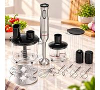 Shein Juego de batidora de mano, batidora de inmersión con procesador de alimentos, kit de batidora múltiple - 1200W (máx. 1800W), 21 velocidades, picadora