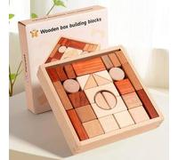 Shein Juego de bloques de construcción de madera grandes para niños, educación temprana, juego creativo, diversión manual y basada en el cerebro, ensamblaje