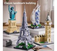 Shein Juego de Bloques de Construcción en Miniatura de Monumentos Famosos del Mundo, Kit de Modelo de Arquitectura en Miniatura, Incluye Torre Eiffel, Big B
