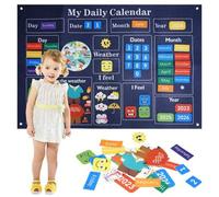 Shein Juego de calendarios educativos preescolares - Incluye calendario mensual, fecha, año, clima, vestimenta, emociones y centros de aprendizaje de estaci