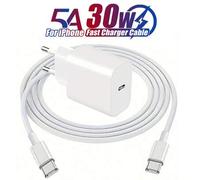 Shein Juego de carga rápida de 30W, cargador de pared USB C y cable USB C a Tipo C de 3.3ft/100cm, compatible con iPhone 17/Air/17 Pro/17 Pro Max/16/15, tel