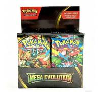 Shein Juego de Cartas Coleccionables Pokémon, Serie MEGA, Super Evolución, Versión en Inglés, 1 Caja de 360 piezas, 1 Paquete de 10 piezas, Juego de Batalla