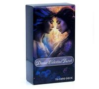 Shein Juego de Cartas de Tarot Celestial Divino de 78 Cartas - Cartas de Oráculo Espirituales para Gemelos Llama, Energía del Amor Místico, para Principiant