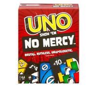 Shein Juego de cartas Mattel Games UNO Show 'Em No Mercy para niños, adultos y fiestas familiares, y para viajar, con cartas extra, reglas especiales y pena