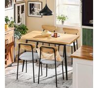 Shein Juego de comedor de 5 piezas, mesa de bar con 4 sillas, sillas cómodas con funda de espuma, mesa de comedor pequeña para comedor, cocina y sala de est