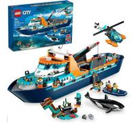 Shein Juego de construcción Barco Explorador Ártico de la Ciudad 60368, regalo de juguete divertido para niños y niñas de 7 años, con un barco flotante, hel