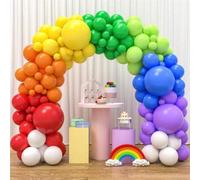 Shein Juego de corona de arco iris de 131 piezas/98 piezas/14 piezas/139 piezas/122 piezas/102 piezas/50 piezas/30 piezas con globos de látex de 5/12/18 pul