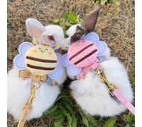 Shein Juego de correa ajustable a prueba de escape para conejo/gato/perro, diseño lindo de abeja conejito, adecuado para caminar, correr, senderismo, acampa