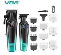 Shein Juego de cortapelos VGR Eléctrico Profesional, Cortapelos inalámbrico con pantalla digital, Recortadora de cabello ajustable para hombres, Cortapelos