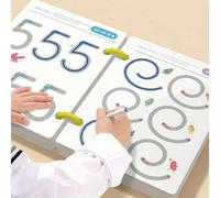 Shein Juego de cuaderno mágico reutilizable de 32 páginas | Entrenamiento para el desarrollo integral del cerebro, entrenamiento de control del bolígrafo y