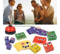 Shein Juego de cubo mágico de cambio de cara 2025, juego de bloques de cambio de cara, juego de cubo de cambio de expresiones, rompecabezas de bloques de em