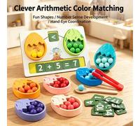 Shein Juego de cuentas de madera para contar y aritmética para niños, juego de suma/resta y reconocimiento de números, adecuado para el aprendizaje de matem