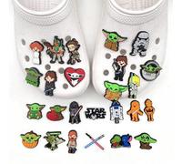 Shein Juego de decoración de zapatos de STAR WARS - Micro figuras de acción con poses y atuendos únicos, accesorio de plástico duradero DIY para Halloween,