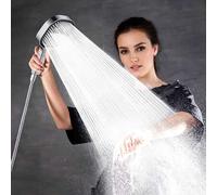 Shein Juego de ducha de mano cuadrada (cabezal de ducha/manguera/soporte), con efecto potenciador de la presión del agua y gran caudal de agua, adecuado par