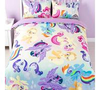Shein Juego de edredón de 3 piezas con estampado de dibujos animados lindos, material pulido, suave y cálido, edredón colorido, múltiples tamaños, adecuado