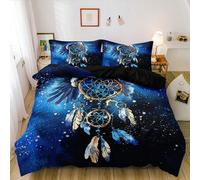 Shein Juego de funda nórdica de 2/3 piezas con estampado bohemio 3D, juego de ropa de cama con atrapasueños para decoración de dormitorio de niños y niñas (