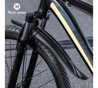 Shein Juego de guardabarros WEST BIKING negros - Guardabarros delanteros y traseros para bicicletas de montaña de 66,04 cm-73,66 cm, de fácil instalación