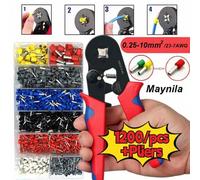 Shein Juego de herramientas de engaste profesional para electricistas: Prensadora de terminales HSC8 6-4 para terminales tubulares, rango de 0.25-10mm, idea