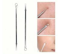 Shein Juego de herramientas quitaespinillas y elimina imperfecciones de acero inoxidable - Kit extractor de comedones de doble extremo - Tratamiento facial
