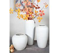 Shein Juego de jarrones de plástico blanco, decoración de jarrones estilo Wabi-Sabi, jarrones minimalistas de caña mate, decoración de escritorio para el ho