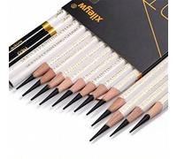 Shein Juego de lápices de carboncillo para boceto, lápices de dibujo con carboncillo negro suave/duro, artículos de arte exclusivos para volver a la escuela