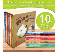 Shein Juego de libros de cartón para el aprendizaje del español con estilo Montessori. Presenta a los niños los elementos básicos del hogar o los animales,