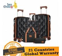 Shein Juego de maletas trolley rígidas Sea Choice de 5 piezas. Maleta de viaje con dos ruedas Contiene 1 bolsa de viaje y 1 neceser, juego de maletas M-L-XL