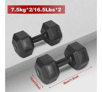 Shein Juego de mancuernas hexagonales compuesto por dos mancuernas con pesos de 2 kg, 5 kg, 7,5 kg y 10 kg, con revestimiento de vinilo. Adecuadas para depo