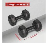 Shein Juego de mancuernas hexagonales compuesto por dos mancuernas con pesos de 2 kg, 5 kg, 7,5 kg y 10 kg, con revestimiento de vinilo. Adecuadas para depo