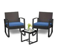 Shein Juego de mecedoras para Patio de 3 piezas para exteriores, muebles modernos de ratán con mesa de centro para porche, Patio y balcón