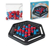 Shein Juego de mesa competitivo Conecta 4 en 3D, juego de mesa interactivo para 2 jugadores, desafío Rojo vs Azul, suministros de juego para fiestas navideñ